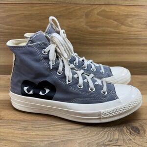 Converse Comme des Garcons Play Womens 8 Gray High Top Sneakers